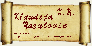 Klaudija Mazulović vizit kartica